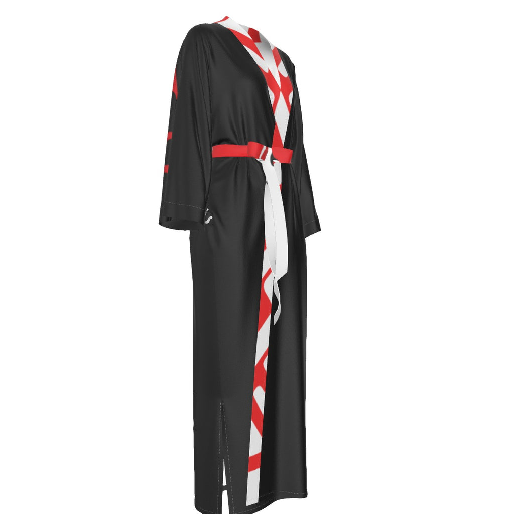 MODEL 8LΛCK- Satin Kimono Long Robe