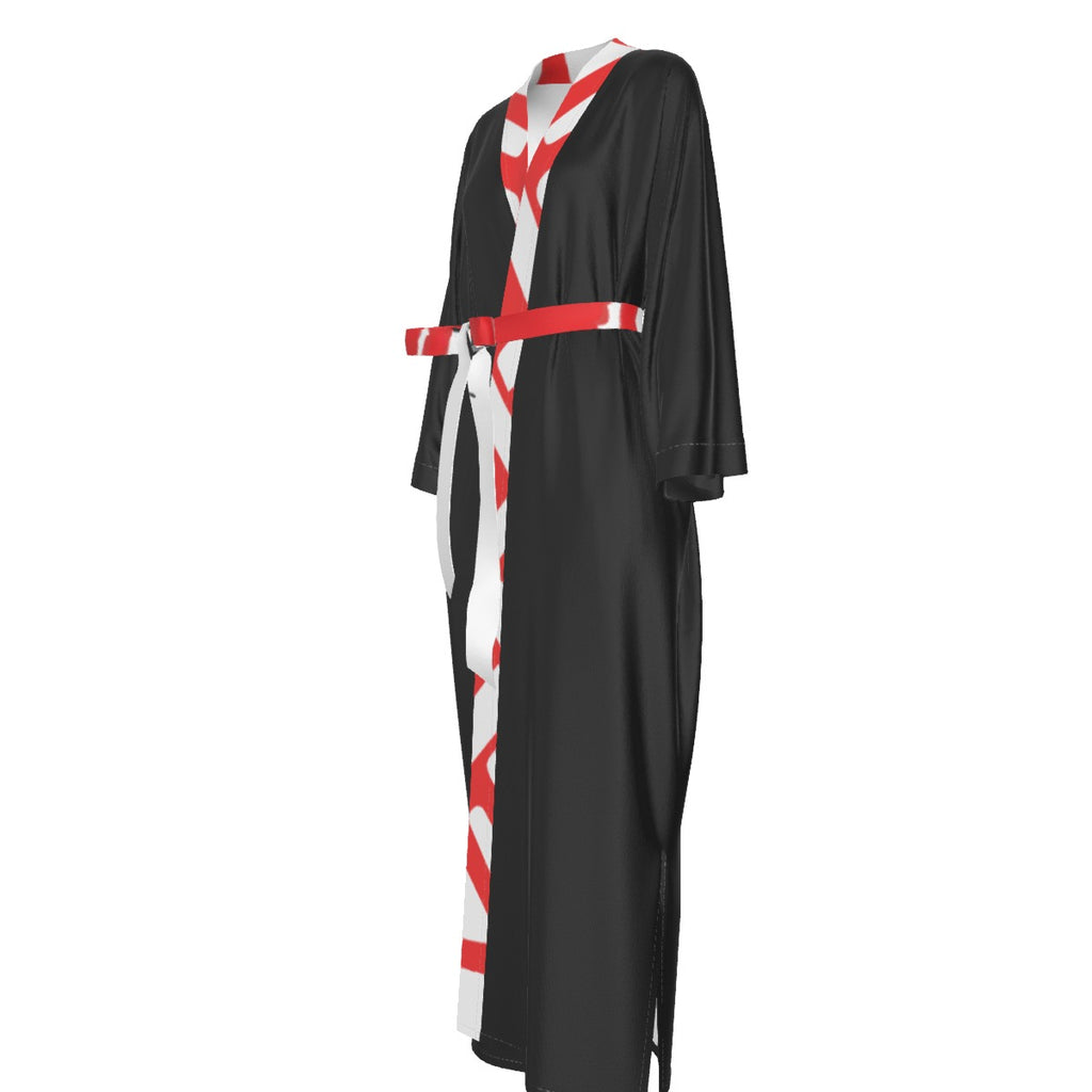MODEL 8LΛCK- Satin Kimono Long Robe